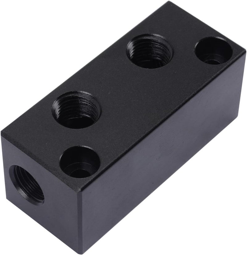 MARSTEK Air Manifold, Air Compressor Manifold, Air Hose Inline Manifold Block Splitter, Pneumatic Manifold Air Distribution Block, NPT 1/4 Inch Port (2 Way 4 Port) - Image 1